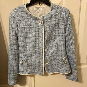 Larry Levine Blue Black White Blazer